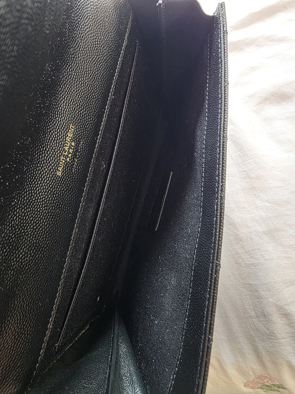 Saint Laurent Black Quilted Envelope Chain Wallet - Picture 7 of 15